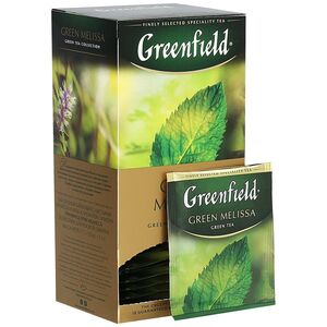 0435-10 Чай "Гринфилд" Грин Мелисса зеленый 25 пакетов с/я *10