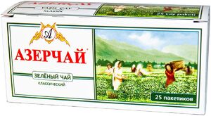Чай "Азерчай" ЗЕЛЕНЫЙ 25  Пакетов *  2г.*24