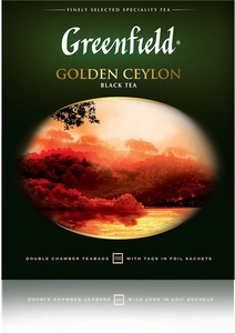 0581-09 Чай "Гринфилд" Голден Цейлон черный 100 пакетов с/я *9