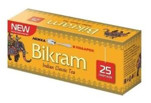 Чай Bikram черный  Индия 25пак + чайная ложка в подарок*48