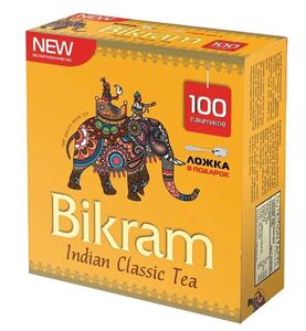 Чай Bikram черный Индия 100пак + чайная ложка в подарок*20