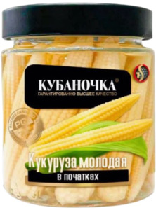 Кукуруза в ПОЧАТКАХ  "Кубаночка" ст/б 260г.*12